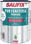 BAUFIX PUR Fenster- & T&uuml;renlack weiss, seidenmatt, 1 Liter, Wei&szlig;lack, PU