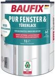 BAUFIX PUR Fenster- & T&uuml;renlack weiss, seidengl&auml;nzend, 1 Liter, Wei&szlig;lack, PU