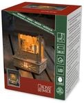 Konstsmide LED Holzsilhouette, naturfarben, Marktstand mit braunem Dach, 3 warm