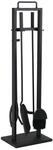 KaminoFlam Kaminbesteck Set Eisen - Kaminzubeh&ouml;r schwarz - Kamingarnitur modern -