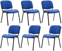 CLP 6er Set Besucherstuhl Ken Stoff I Stapelstuhl Mit Robustem Metallgestell I
