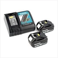 Makita Power Source Kit Li 18V mit 2x BL1850B Akku 5,0Ah + DC18RC Ladeger&auml;t