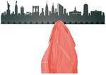 Radius St&auml;dtegarderoben - Skyline Wandgarderobe aus pulverbeschichtetem Stahl...