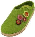 HAFLINGER Grizzly Kanon Filzpantoffel Hausschuh Filzclog Kork Grasgr&uuml;n, Gr. 36