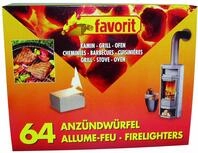favorit 1249 Anz&uuml;ndw&uuml;rfel f&uuml;r Grill, Kamin und Ofen, 64-er Pack