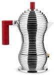 Alessi MDL02/1 R Pulcina Espressomaschine - Gu&szlig;aluminium. Griff und Knopf aus PA,