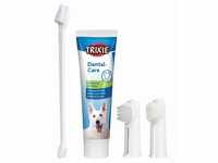 TRIXIE Zahnpflege 4 Stück Satz für Hund, Für die Rundum-Pflege der Hundezähne,