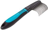 Trixie Fell-Entfilzer, gebogene Zinken, 19 cm, 650 g (1er Pack), schwarz/t&uuml;rkis