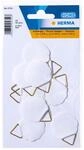 HERMA Bildaufh&auml;nger zum Kleben wei&szlig; klein, 10 St&uuml;ck, &Oslash; 34,5 mm, selbstklebend,