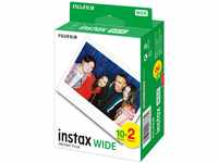 INSTAX 16385995 Fujifilm 1x2 Film Wide Sofortbild, Weiß, 2er