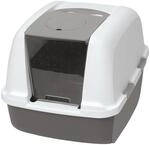 Catit Jumbo Katzentoilette mit Abdeckung, Weiss/Grau