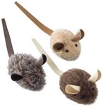 Nobby Pl&uuml;schmaus mit Lederschwanz, klein, 6 cm, 1 Packung (1 x 3 St&uuml;ck)