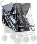 hauck Regenschutz f&uuml;r Zwillingskinderwagen, Transparent &ndash; Universale Regenhaube