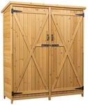 Wiltec Gartenhaus mit 2-fl&uuml;gelige T&uuml;r 1350x500x1540mm aus Fichtenholz mit