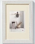 walther design Bilderrahmen polarweiss 20 x 30 cm mit Passepartout, Home Holzrahmen