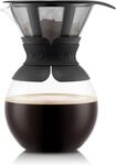 Bodum 11571-01 Poor Over Kaffeebereiter mit Permanentfilter, 1.0 Liter