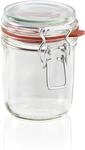 Leifheit Drahtb&uuml;gelglas, 370 ml, sp&uuml;lmaschinenfestes Einmachglas, Vorratsglas...