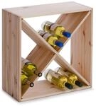 Zeller 13170 Weinregal, Naturholz, Kreuz, ca. 52 x 25 x 52 cm, Natur