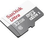 SanDisk Ultra 32GB Android microSDHC Speicherkarte bis zu 80 MB/Sek, Class 10, Grau,