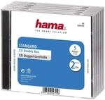 Hama CD-Doppel-Leerh&uuml;lle Standard, 5er-Pack, transparent-schwarz