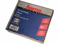 Hama CD-Leerhülle Slimline, Transparent-Schwarz, 10er-Pack