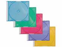 Q-Connect KF04384 CD-Boxen - Slim Line für 1 CD/DVD sortiert