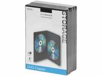 Vivanco DVD Hülle, Case, Doppelhülle für 2 DVDs, CDs, Blue-rays, 5er Pack schwarz