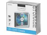 Vivanco CD/DVD Jewel Case (5-er Pack) schwarz