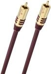 Oehlbach NF Sub, Cinch Subwoofer-Kabel - Audiokabel - rund - OFC - 1m - Bordeaux