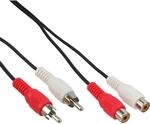 InLine 89932 Cinch Verl&auml;ngerung, 2x Cinch, Stecker / Buchse, 2,5m