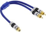 InLine 89927P Cinch-Y-Kabel, PREMIUM, 1x Cinch Buchse zu 2x Cinch Stecker, 0,25m
