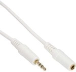 InLine Klinke Verl&auml;ngerung 3,5mm Stecker/Buchse Stereo wei&szlig;/Gold 5m