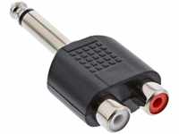InLine 99339 Audio Adapter, 6,3mm Klinke Stecker an 2x Cinch Buchse, Mono