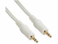 InLine Audiokabel (3,5 mm Stecker auf Stecker, Stereo, 10 m) Weiß/goldfarben