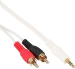 InLine 89929W Cinch/Klinke Kabel, 2x Cinch Stecker an 3,5mm Klinke Stecker, wei&szlig; /