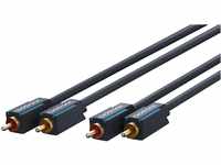 Clicktronic Casual Premium Stereo Audiokabel mit Kupferleiter, Chinch-Kabel Doppelt