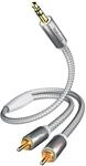 inakustik &ndash; 00410005 &ndash; Premium Klinkenadapter - 3,5mm Klinke -> 2 x RCA | F&uuml;r
