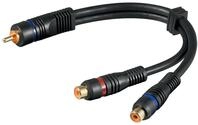Goobay 33649 Audio Y Adapterkabel, Stereo Cinch-Stecker zu 1x Cinch-Buchse, OFC,