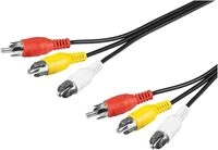 Goobay 50381 Composite Cinchkabel 2m / 3x Cinch-Stecker auf 3x Cinchstecker / RCA