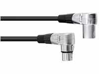 OMNITRONIC XLR Kabel 3pol 1,5m 90° sw | Audiokabel mit 3-poligen