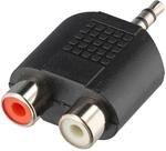 Goobay 3.5mm Audio Adaptor 3.5mm M 2X RCA FM Schwarz - Kabelschnittstellen-/Adapter