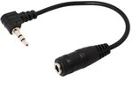 Delock Kabel Audio Klinke 2, 5 mm Stecker gewinkelt > 3, 5 mm Buchse 3 Pin 14 cm