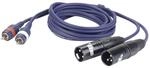 DAP Audio Adapter Kabel 2xXLR Male auf 2X Cinch Male (RCA) 3m