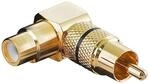 Adapter Gold Cinch Stecker auf Cinch Kupplung