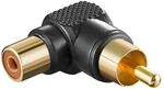 Adapter sw Cinch Stecker auf Kupplung - abgewinkelt