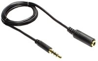 Klinkenverl&auml;ngerung 3,5mm, Stecker an Buchse (4polig), schwarz, 2m, Good