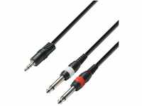 Adam Hall Cables 3 STAR YWPP 0600 Y-Kabel 2 x Klinke TS auf Miniklinke TRS | 6 m