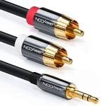 deleyCON 5m Klinkenkabel Cinch-Kabel - 3,5mm Klinke zu Cinch RCA - Stereo Audio Kabel