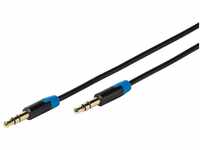Vivanco Stereo Klinkenkabel (Aux Kabel, Audio Kabel 3,5 mm Stecker auf 3,5 mm Stecker