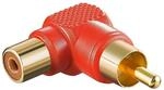 Adapter rot Cinch Stecker auf Kupplung - abgewinkelt